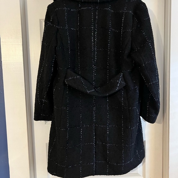 NWT Kate Spade XL Black with Metallic Thread Winter Coat - Picture 2 of 3
